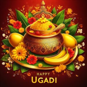 ugadi celebration realistic background illustration design 1266045 7241