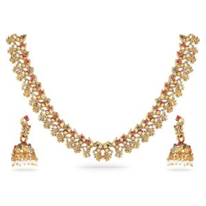 Rubans Gold Floral Necklace Set