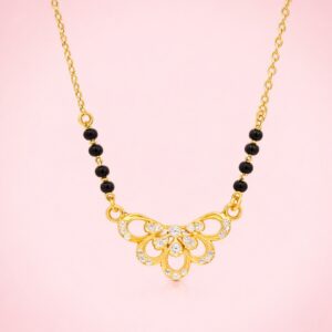 18K Gold Black Beads Mangalsutra