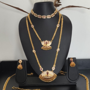 Micro Gold Finish Lotus Semi Bridal set