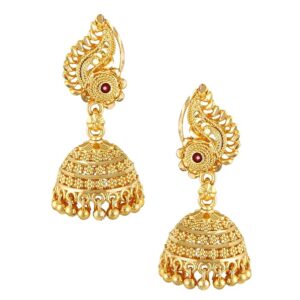 Gold Temple Jhumki Earrings